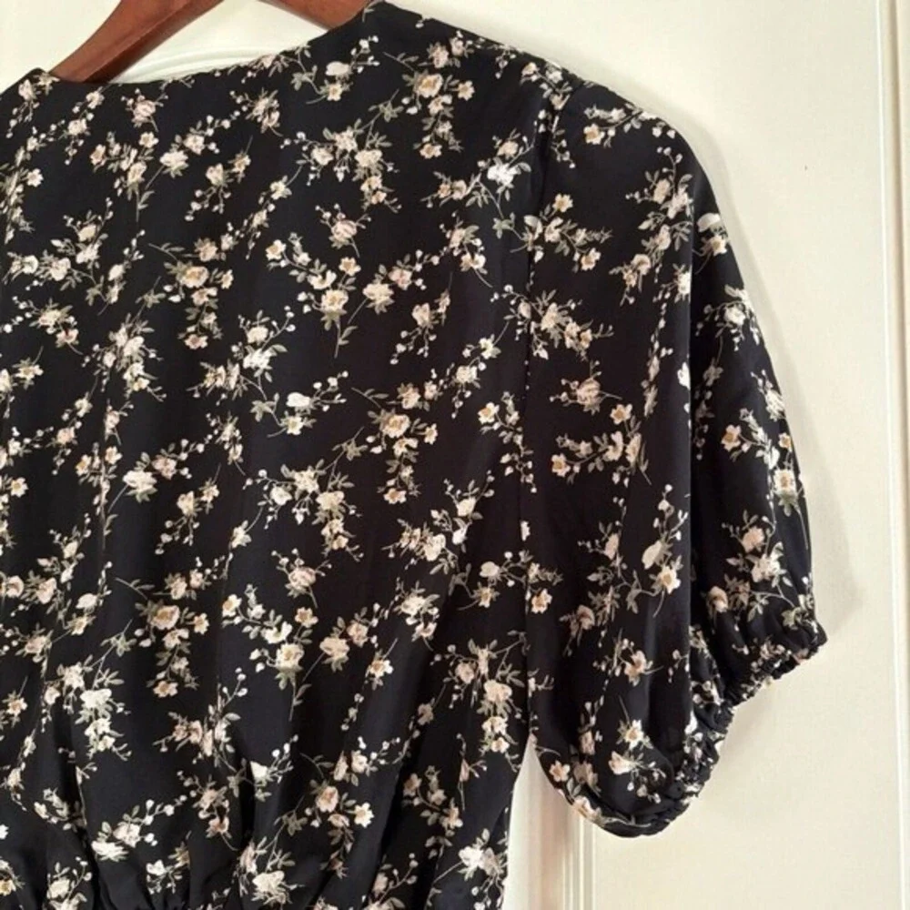 Lucca‎  Sz Small Women's Short-Sleeve Baby Doll Y2K Boho Floral Forest Fairy